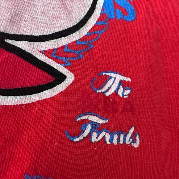 Vintage World Champion Repeatabulls Chicago Bulls T-Shirt Mens Large Red 90s - Picture 10 of 10